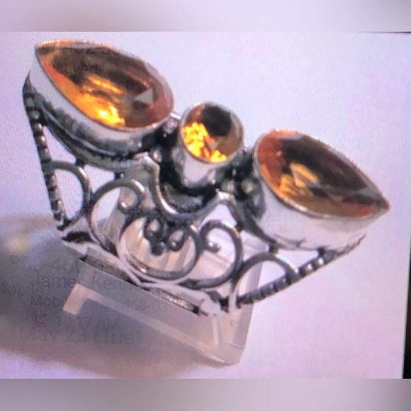 Citrine 925 Sterling Silver Ring - Picture 5 of 5